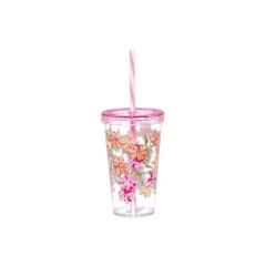 Glāze ar salmiņu un vāku butterfly 660ml