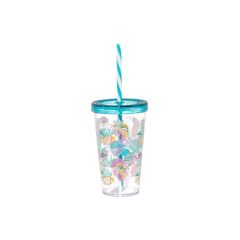 Glāze ar salmiņu un vāku toucan 660ml