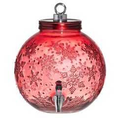 Burka ar krānu stikla Winteria Xmass bumba 5.7l sarkana