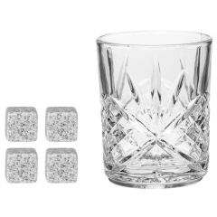 Glāžu kompl. Winteria whiskey 310ml + ledus akmeņi