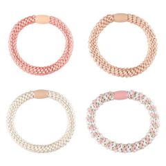 Matu gumijas Mineas Scrunchie rozā zelta 4gab.