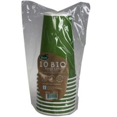 Papīra glāzes Bio 500ml 10gab. zaļas