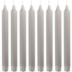 Galda sveces pelēkas 24cm 8gab.