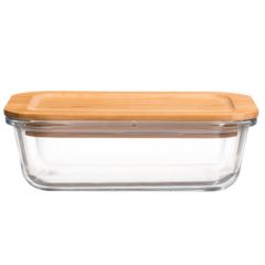 Trauks ēdiena uzglab. Maku stikla, bambusa 1.04l