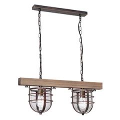 Gr.l.-ANDER 2x60W E27 ant.brūna/koka