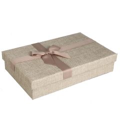 Dāvanu kaste brūna, pelēka 28x18x6cm