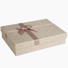 Dāvanu kaste brūna, pelēka 31x22x7cm