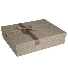 Dāvanu kaste brūna, pelēka 34x26x8cm