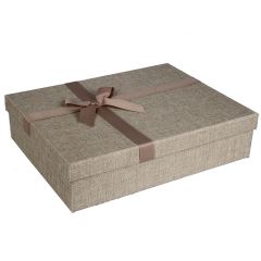 Dāvanu kaste brūna, pelēka 36x28x9cm