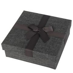 Dāvanu kaste 20x20x7cm pelēka auduma