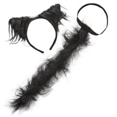 Stīpiņa ar asti Kaķis melna