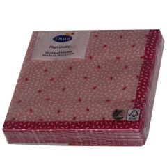 Salvetes 24cm 3-k Rice rozā 20gab.