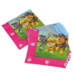 Salvetes 33cm Ķepu patruļa 20gab. rozā