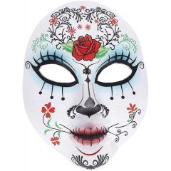 Maska sejai sieviešu Halovīna ar ziedu rakstu