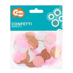 Konfeti 15g apļi pap./fol. rozā/zelta mix