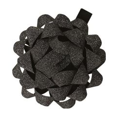 Dāvanu pušķis Poly Glitter 8cm melns ar spīd.