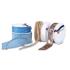 Dāvanu lenta Zsv Christmas Trends bēša/smilškrāsas/zila/vara