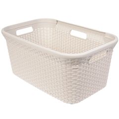 Veļas grozs Style Rattan 45L krēmkrāsas 27x38x60cm