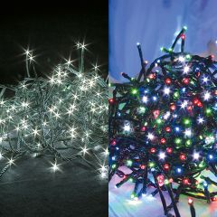 200 LED diožu virtene, 20m, 2in1 auksti balta/krāsaina