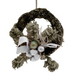 Adventes vainags d30cm ar baltiem dekoriem