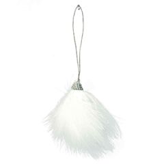 Egļu rotājums bumba pūku d8cm balts