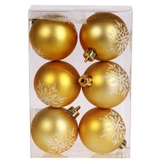 Eglīšu bumbas d6cm 6gab zelta