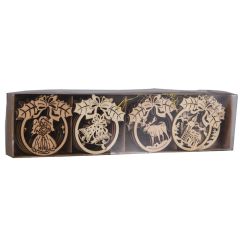 Dekori koka lāzerizgriezumi 6cm, 24gab