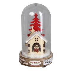 Dekors Māja Stiklā ar LED 13cm