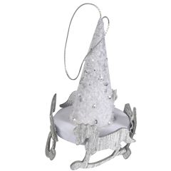 Egļu rotājums balts/sudraba 11cm, 4veidi