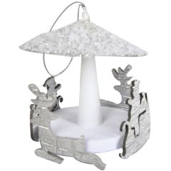 Egļu rotājums balts/sudraba 8cm, 8veidi