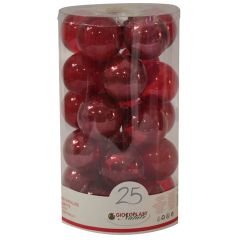 Egļu bumbas d6cm sarkanas 25gab.