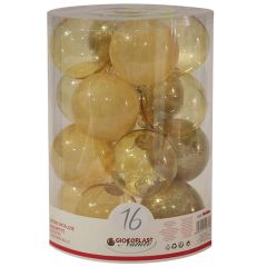 Egļu bumbas d8cm zelta 16gab.