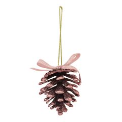 Egļu rotājumi 13/6cm, zeltīti rozā