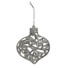 Egļu rotājums 3D, 8cm, sudraba, 2 veidi