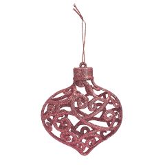 Egļu rotājums 3D, 8cm, rozā, 2 veidi