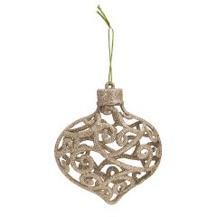 Egļu rotājums 3D, 8cm, šampanieša, 2 veidi