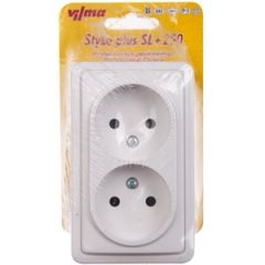 Kont.rozete 2-viet. v/a b/z SL250 balts