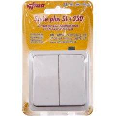 Slēdzis 1+1 v/a SL250 balts