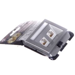 Data rozete 2xRJ45 XP500 metalika