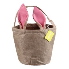 Dekors Lieldienu Verso džutas soma ar truša ausīm 2-krāsas