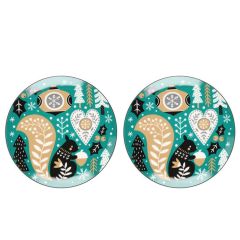 Šķīvis Winteria Saga squirell 2gab. Zaļš