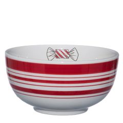Bļoda Winteria Strīpaina 750ml balta, sarkana