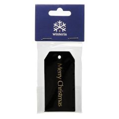 Dāvanu birka Winteria Merry Christmas melns 20gab.