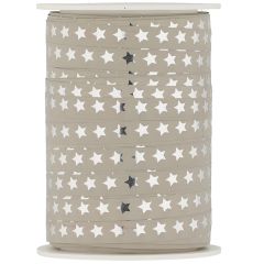 Dāvanu lenta Winteria Star 10mmx100m bēša