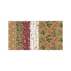 Dāvanu papīrs Winteria Kraft Xmas 70cmx5m