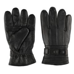 Cimdi Acces ādas Button melns size 10