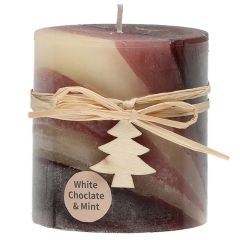 Svece stabs arom. Polar Chocolate, Mint 7x7.5cm 40h