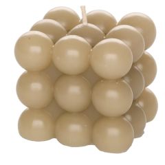 Svece kubs Polar 3x3 bēša 6cm 15h