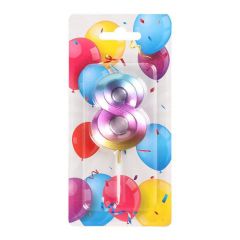 Jubilejas svece-cipars krāsaina Nr 8