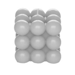 Svece kubs Polar 3x3 pelēka 6cm 15h